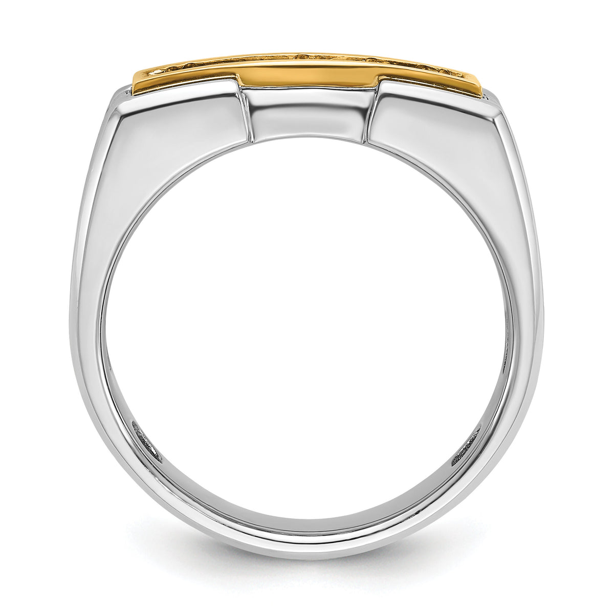 14ktt IBGoodman Men's Polished & Grooved 5-Stone Diamond Ring-B64236