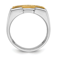 14ktt IBGoodman Men's Polished & Grooved 5-Stone Diamond Ring-B64236