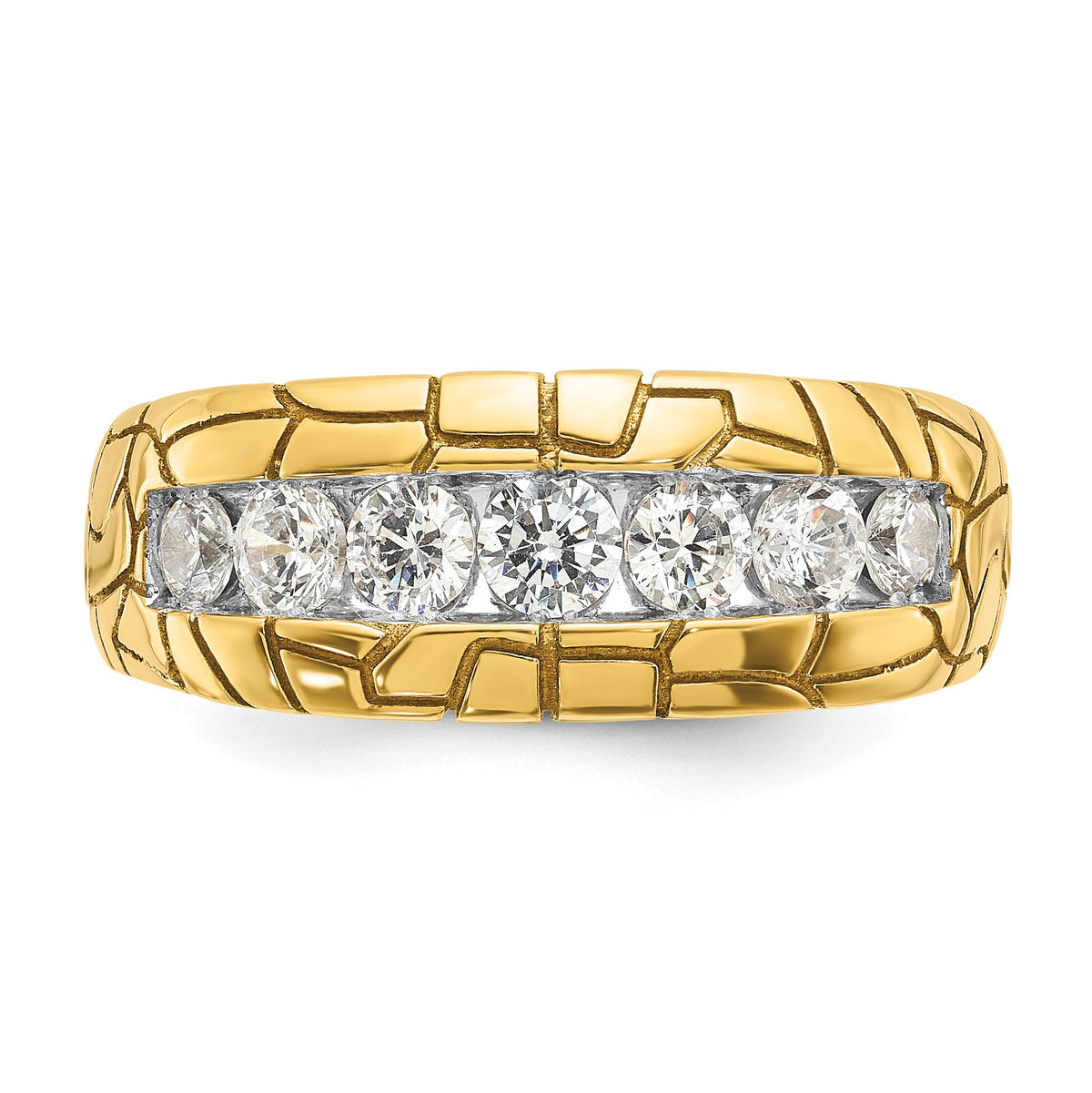 14k 1 ct Lab Grown Diamond VS/SI+ G+ Complete Men's Nugget Ring-B64237