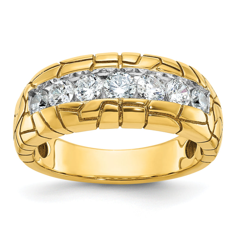 14k 1 ct Lab Grown Diamond VS/SI+ G+ Complete Men's Nugget Ring-B64237