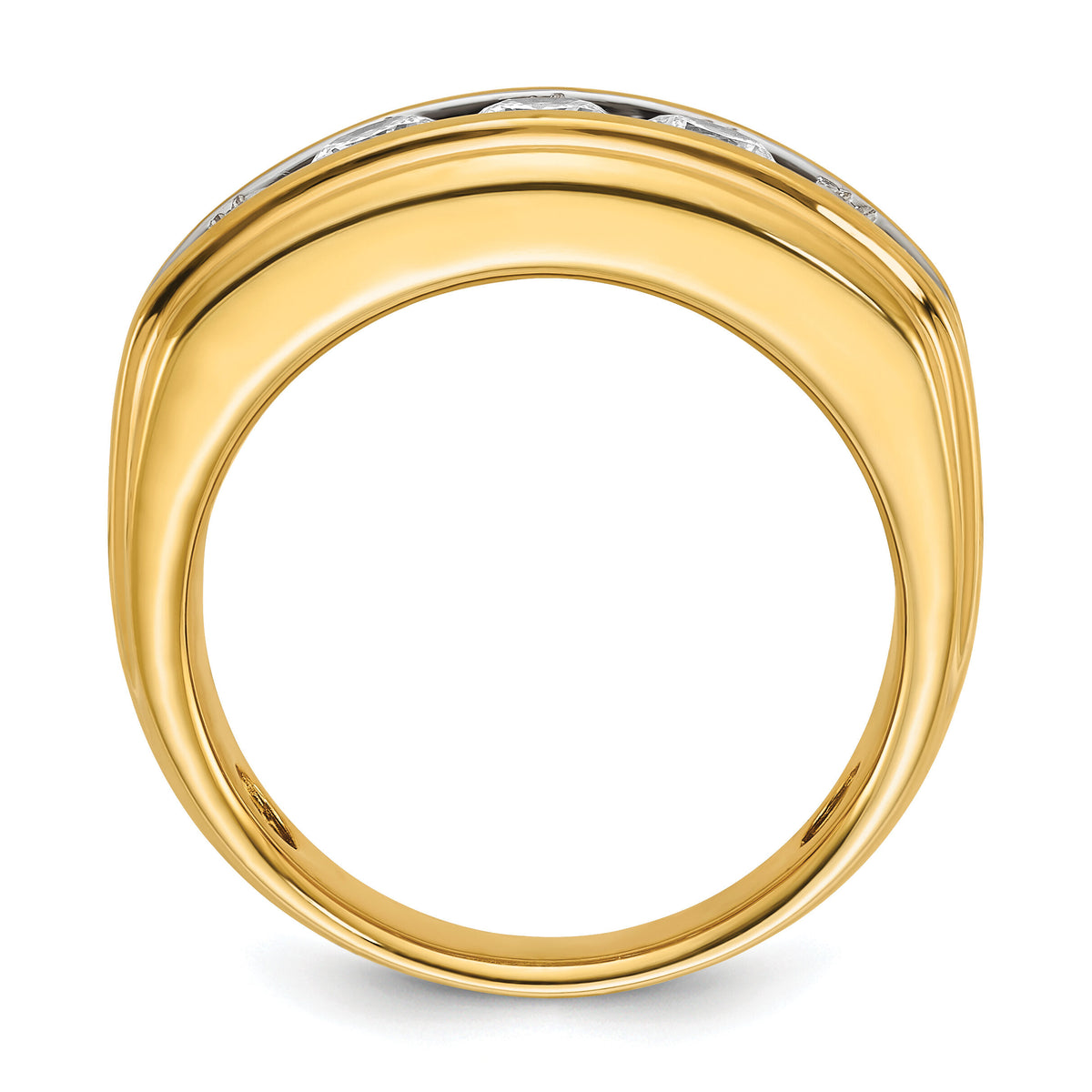 10k IBGoodman Men's Polished and Grooved Ring Mounting-B64238