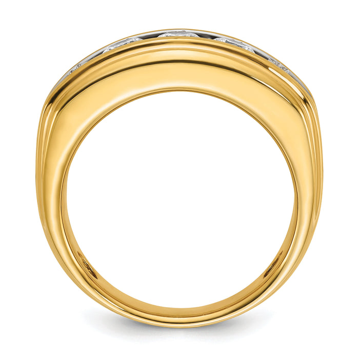 10k IBGoodman Men's Polished and Grooved Ring Mounting-B64238