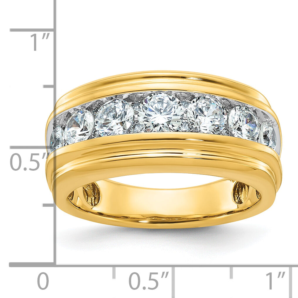 10k IBGoodman Men's Polished and Grooved Ring Mounting-B64238