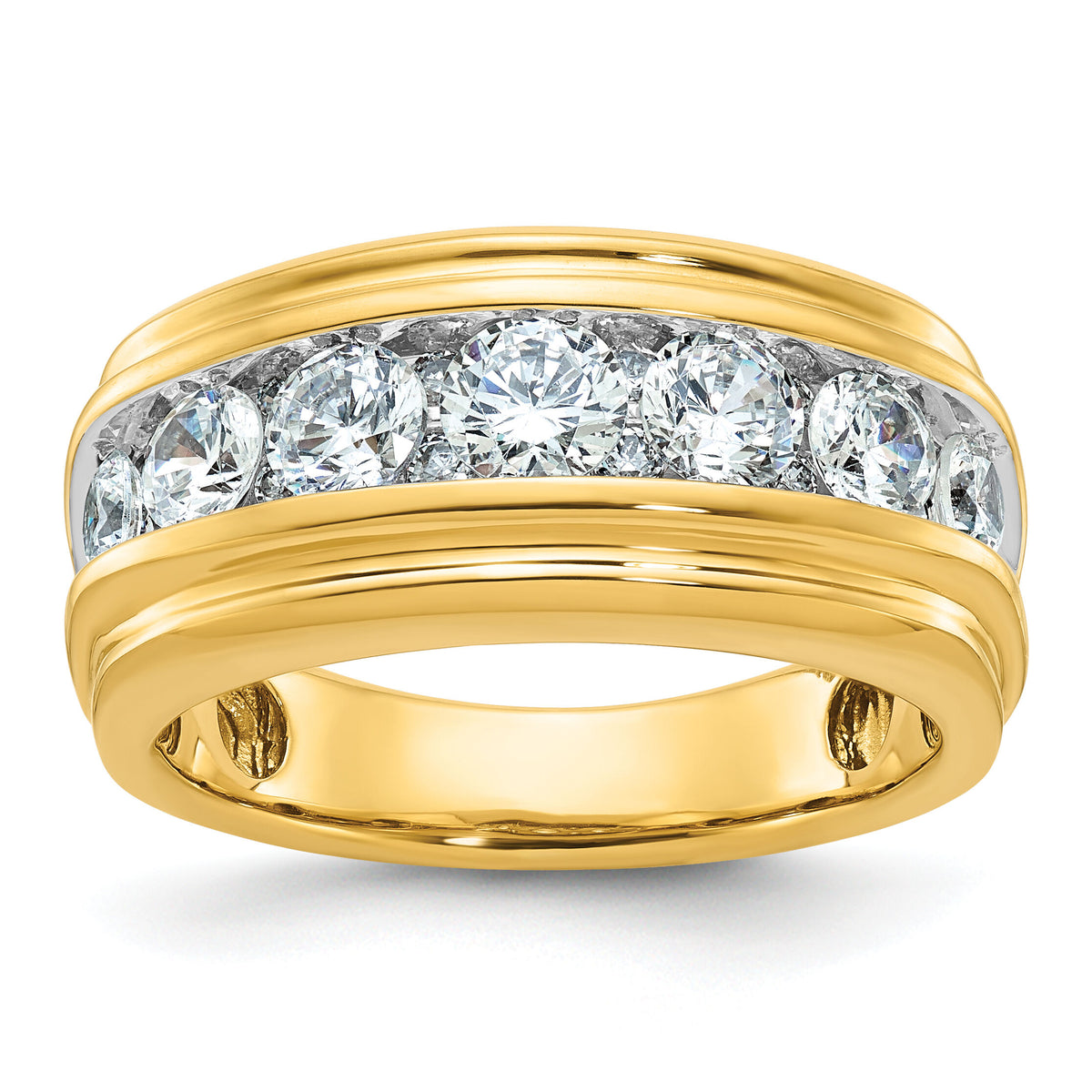 10k IBGoodman Men's Polished and Grooved Ring Mounting-B64238