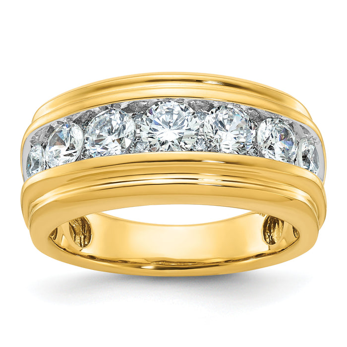 10k IBGoodman Men's Polished and Grooved Ring Mounting-B64238