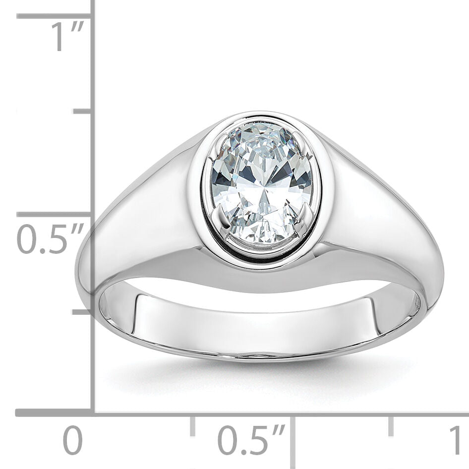 10k White Gold IBGoodman Men's Oval Diamond Ring Mounting-B64241