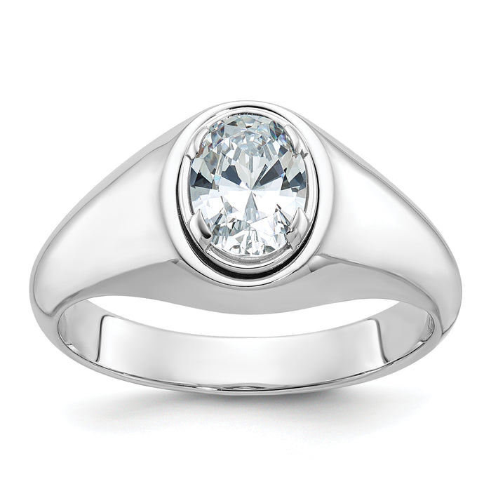 10k White Gold IBGoodman Men's Oval Diamond Ring Mounting-B64241-0W