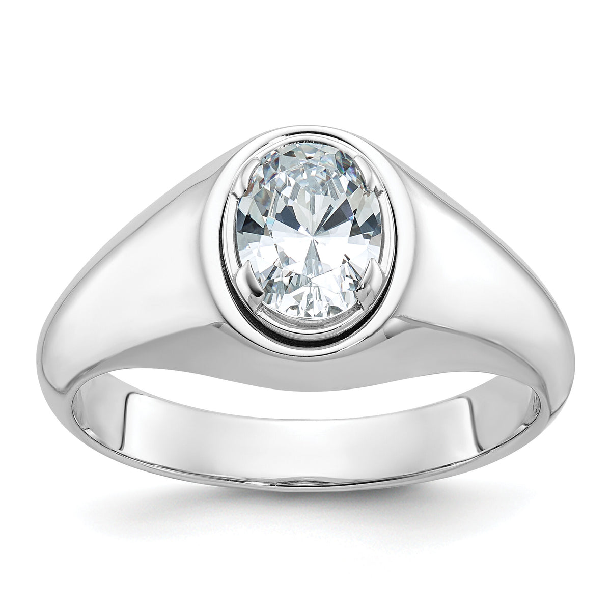 10k White Gold IBGoodman Men's Oval Diamond Ring Mounting-B64241