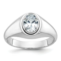 10k White Gold IBGoodman Men's Oval Diamond Ring Mounting-B64241