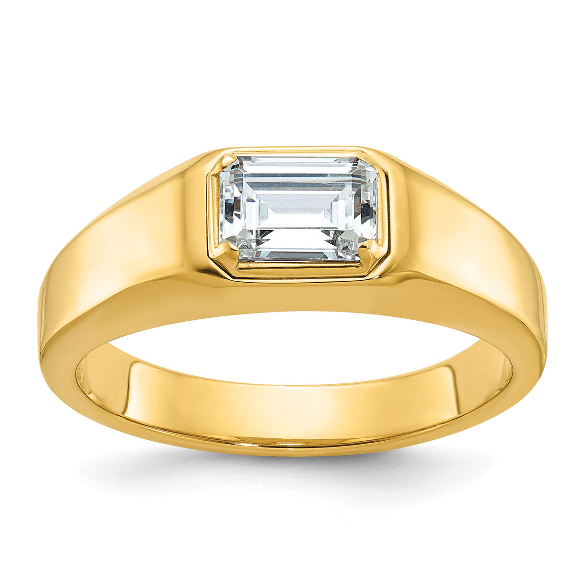 10k IBGoodman Men's Polished Emerald-cut Stone Ring Mounting-B64243
