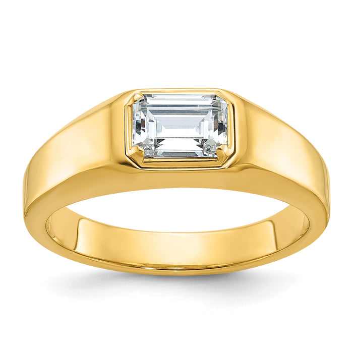 10k IBGoodman Men's Polished Emerald-cut Stone Ring Mounting-B64243