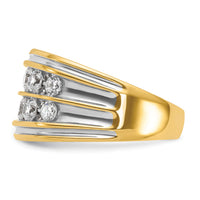 14k with White Rhodium 2 ct Lab Grown Diamond VS/SI+ G+ 2 Row Men's Ring-B64246