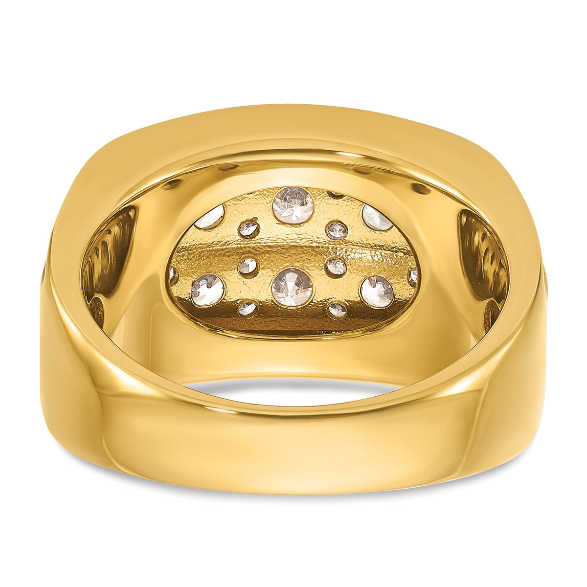 14k with White Rhodium 2 ct Lab Grown Diamond VS/SI+ G+ 2 Row Men's Ring-B64246
