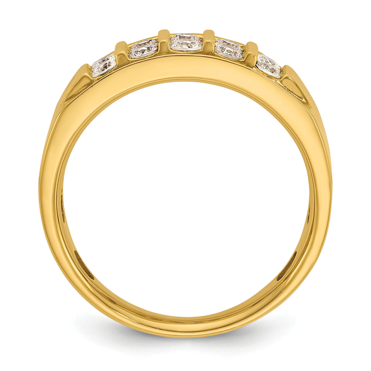 14k 1 1/8 ct Lab Grown Diamond VS/SI+ G+ 4 Row Men's Ring-B64251