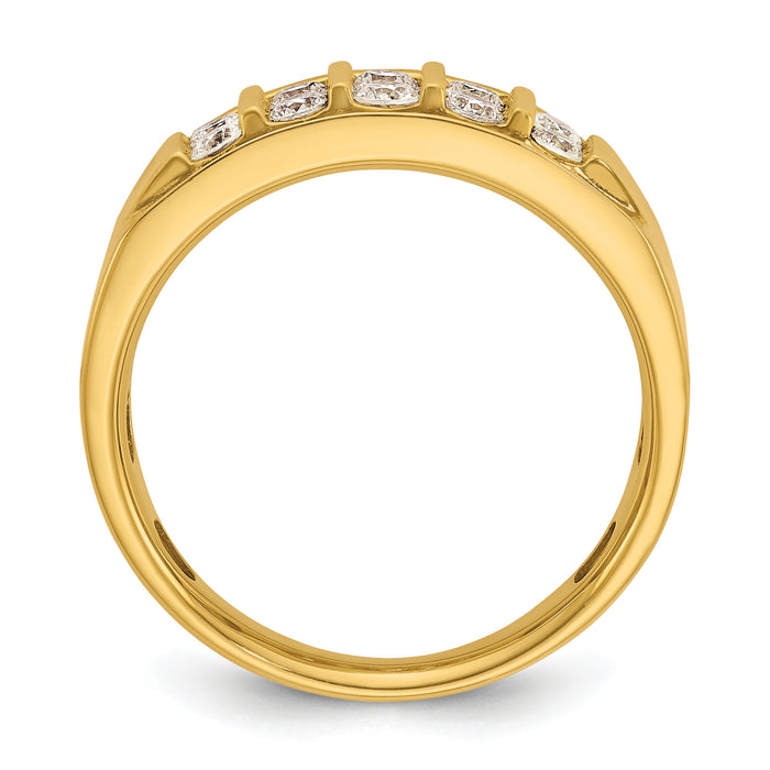 14k 1 1/8 ct Lab Grown Diamond VS/SI+ G+ 4 Row Men's Ring-B64251