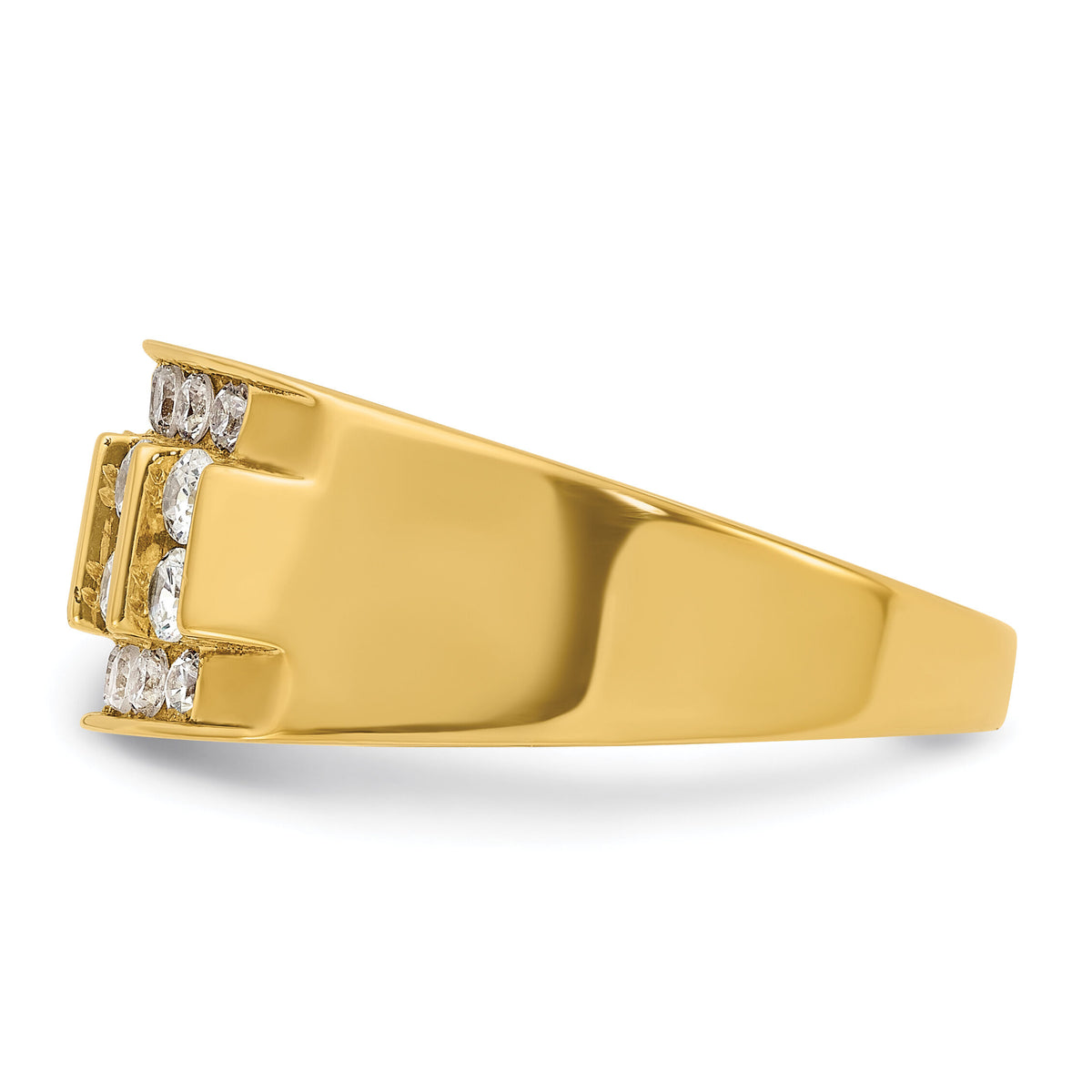 14k 1 1/8 ct Lab Grown Diamond VS/SI+ G+ 4 Row Men's Ring-B64251