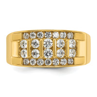 14k 1 1/8 ct Lab Grown Diamond VS/SI+ G+ 4 Row Men's Ring-B64251