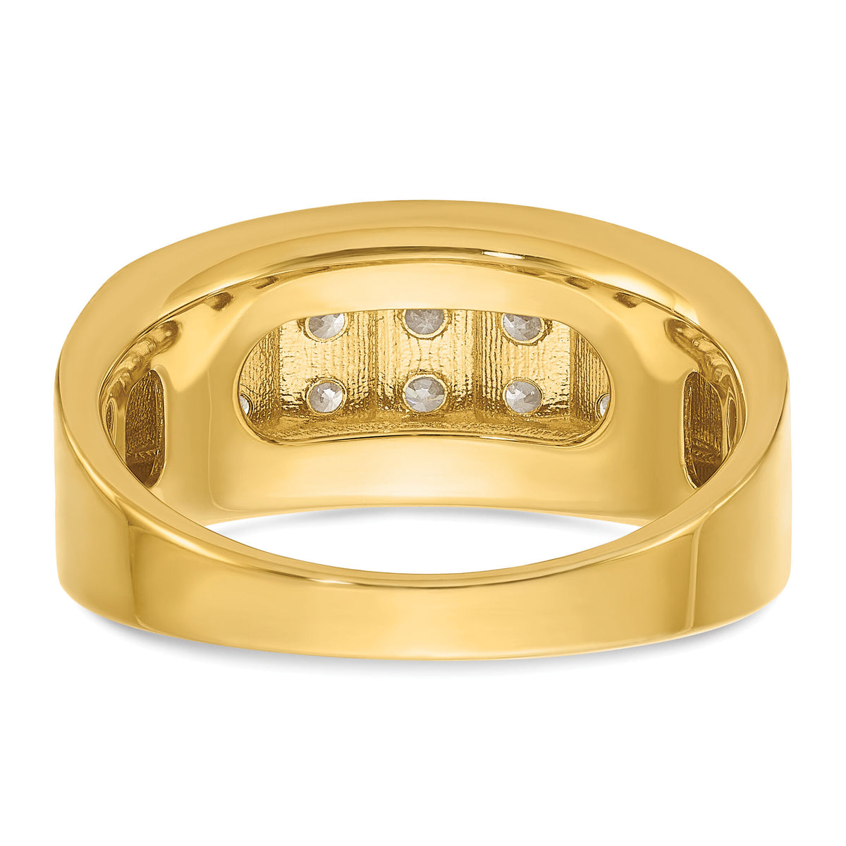14k 1 1/8 ct Lab Grown Diamond VS/SI+ G+ 4 Row Men's Ring-B64251