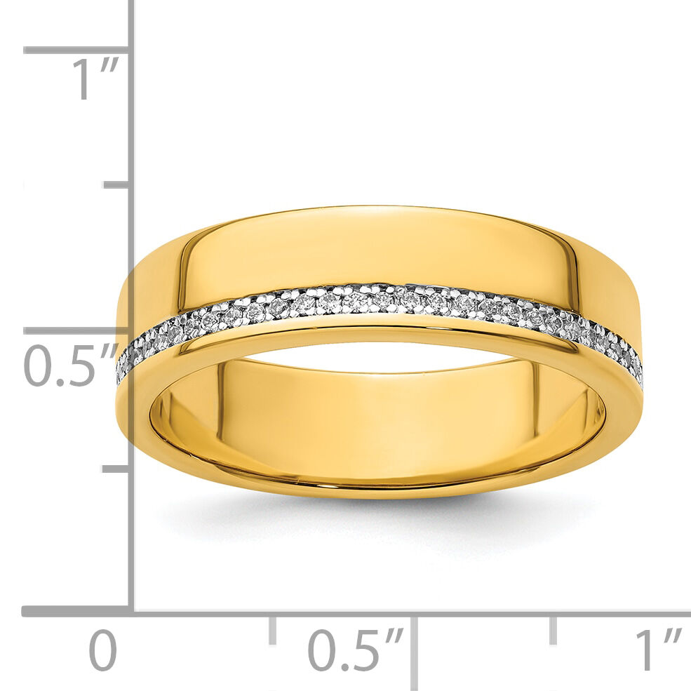 14k IBGoodman Men's Polished Diamond Row Ring-B64256