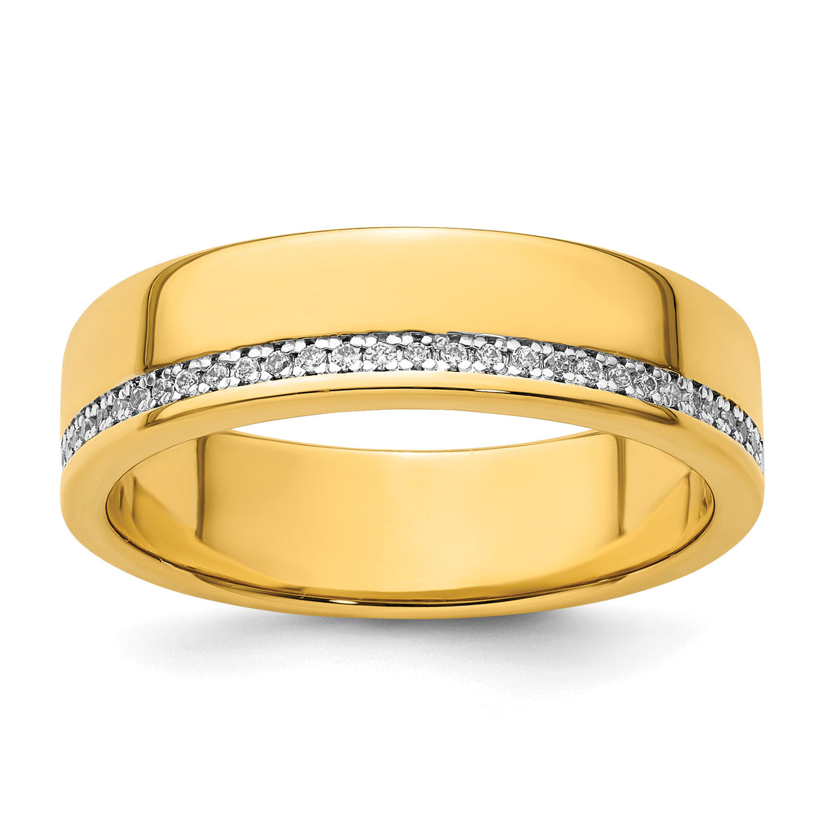 14k IBGoodman Men's Polished Diamond Row Ring-B64256