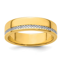 14k IBGoodman Men's Polished Diamond Row Ring-B64256