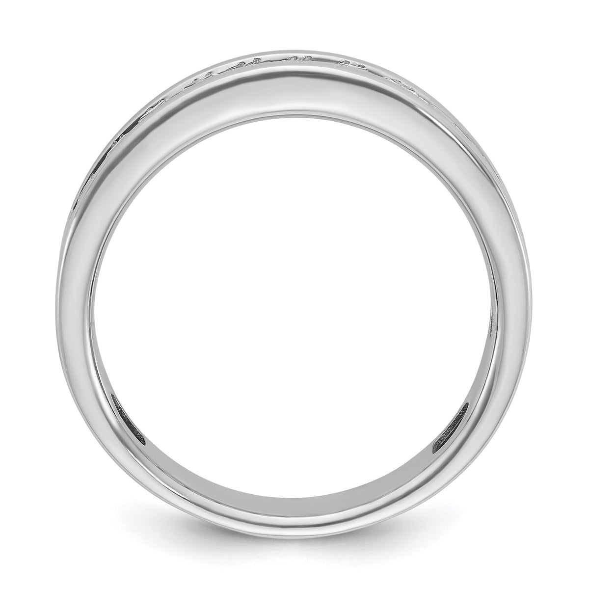 14k White Gold IBGoodman Men's Polished Square 11-Stone Diamond Ring-B64264