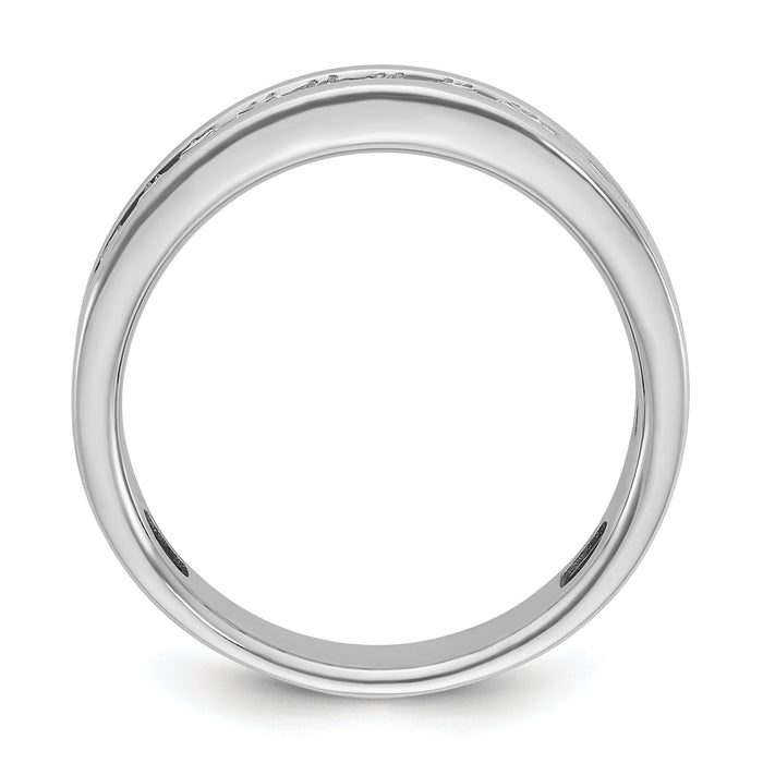 14k White Gold IBGoodman Men's Polished Square 11-Stone Diamond Ring-B64264