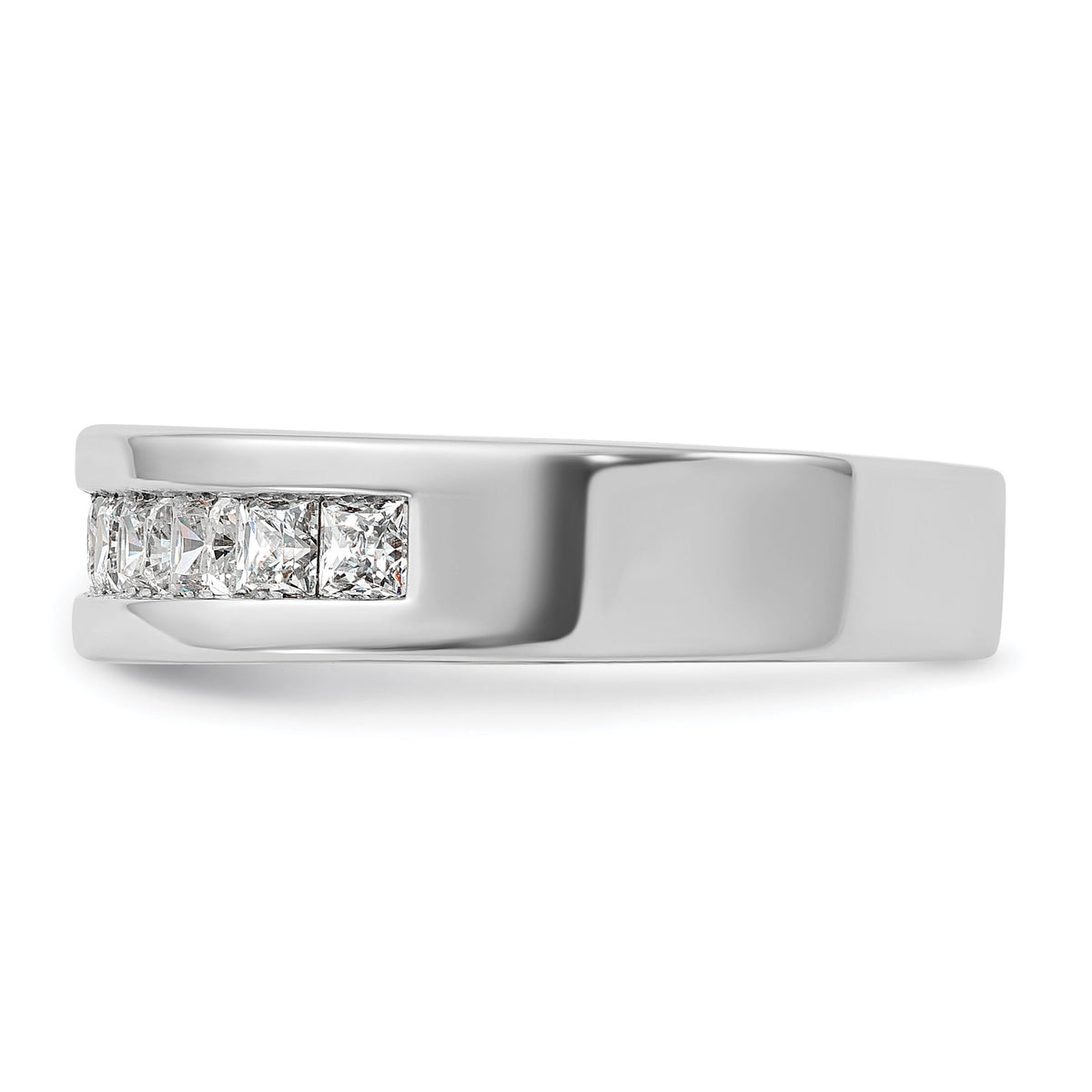 14k White Gold IBGoodman Men's Polished Square 11-Stone Diamond Ring-B64264
