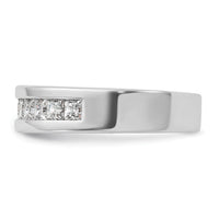 14k White Gold IBGoodman Men's Polished Square 11-Stone Diamond Ring-B64264