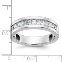 14k White Gold IBGoodman Men's Polished Square 11-Stone Diamond Ring-B64264