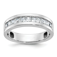 14k White Gold IBGoodman Men's Polished Square 11-Stone Diamond Ring-B64264