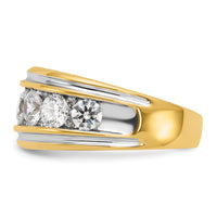 14k w/ White RH 3 ct Lab Grown Diamond VS/SI+ G+ Complete Men's Ring-B64268