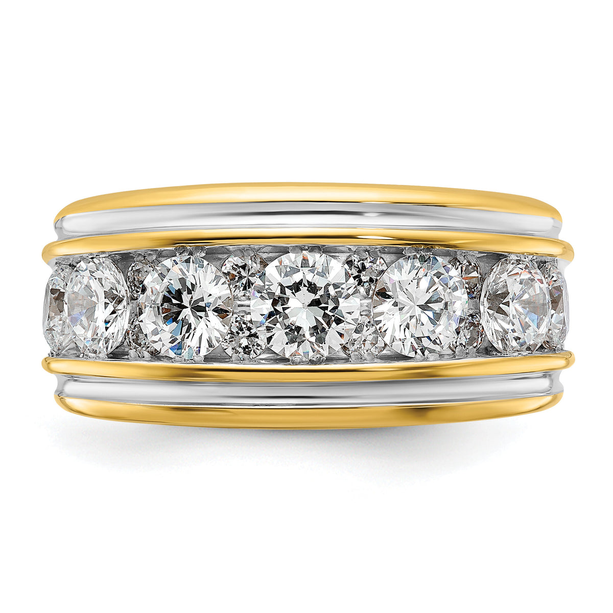 14k w/ White RH 3 ct Lab Grown Diamond VS/SI+ G+ Complete Men's Ring-B64268