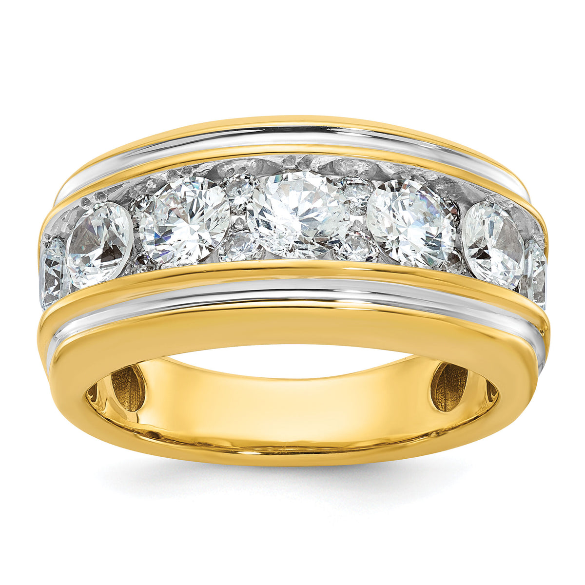 14k w/ White RH 3 ct Lab Grown Diamond VS/SI+ G+ Complete Men's Ring-B64268