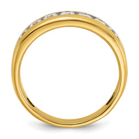 14k w/ White RH 1 1/2 ct Lab Grown Dia VS/SI+ G+ 7 Stone Comp Men's Ring-B64269