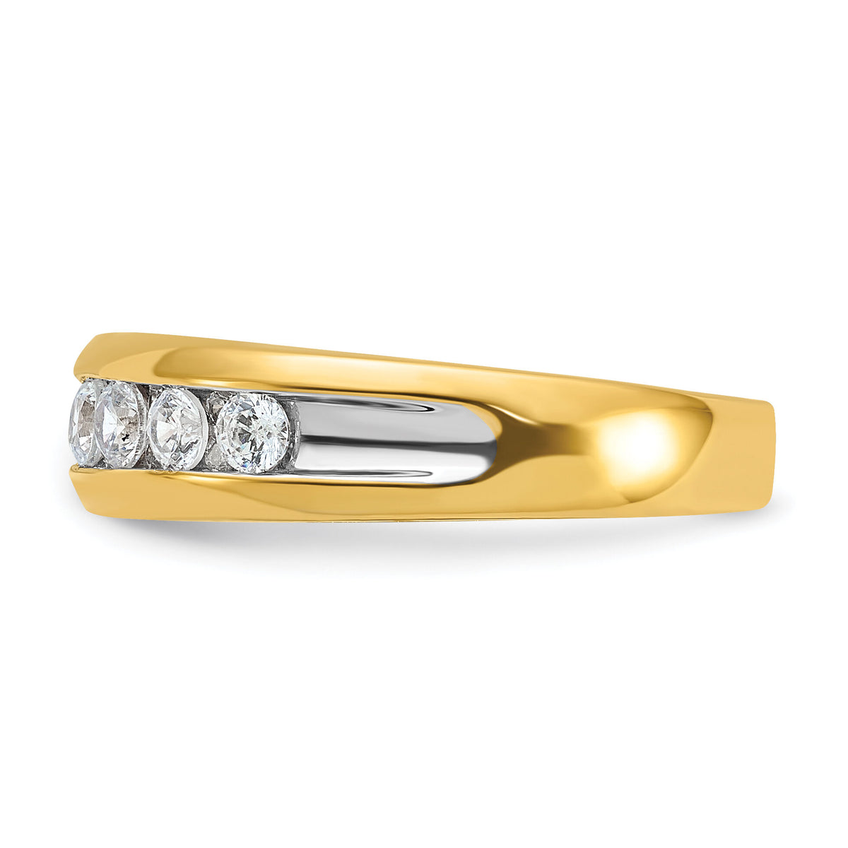14k w/ White RH 1 1/2 ct Lab Grown Dia VS/SI+ G+ 7 Stone Comp Men's Ring-B64269