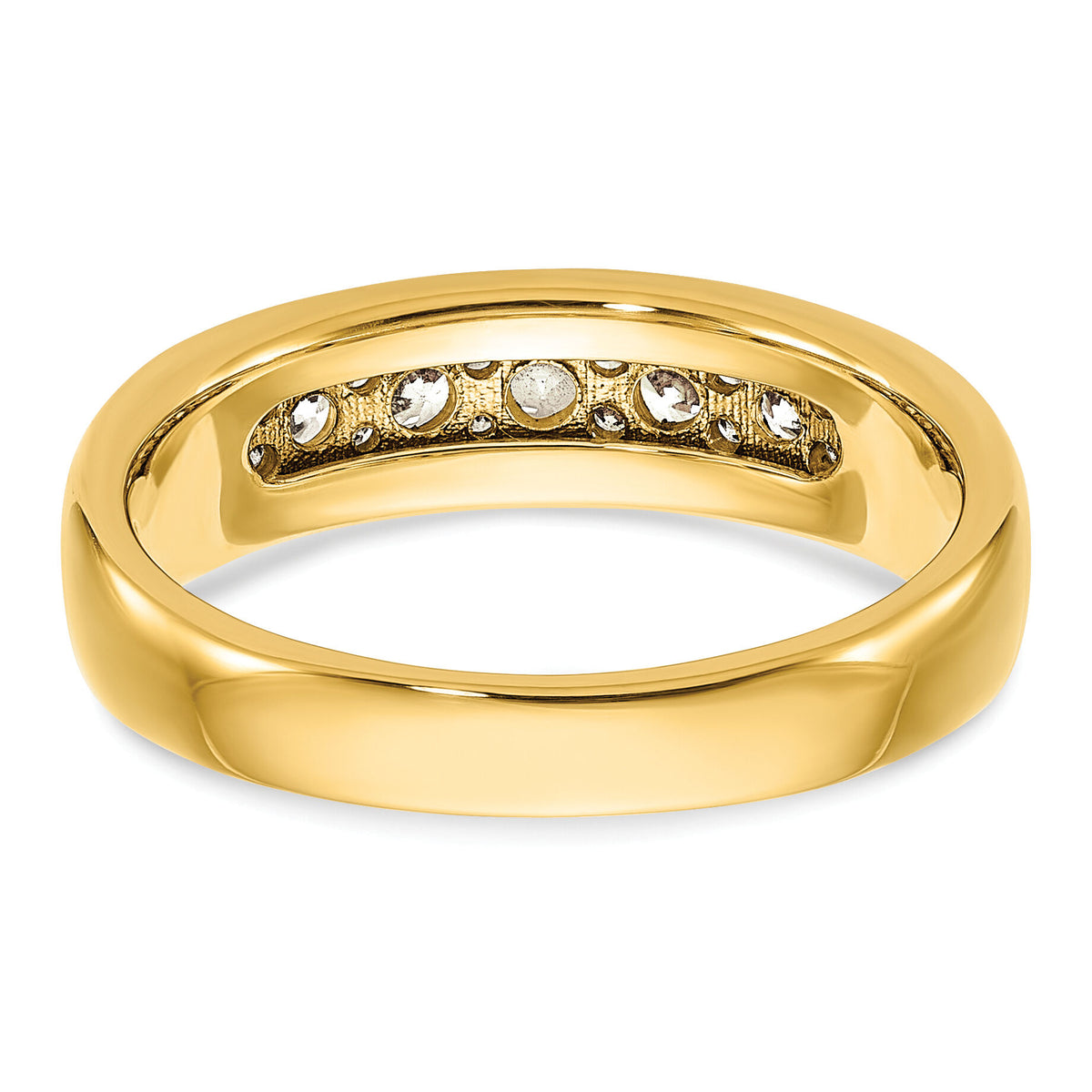 14k w/ White RH 1 1/2 ct Lab Grown Dia VS/SI+ G+ 7 Stone Comp Men's Ring-B64269