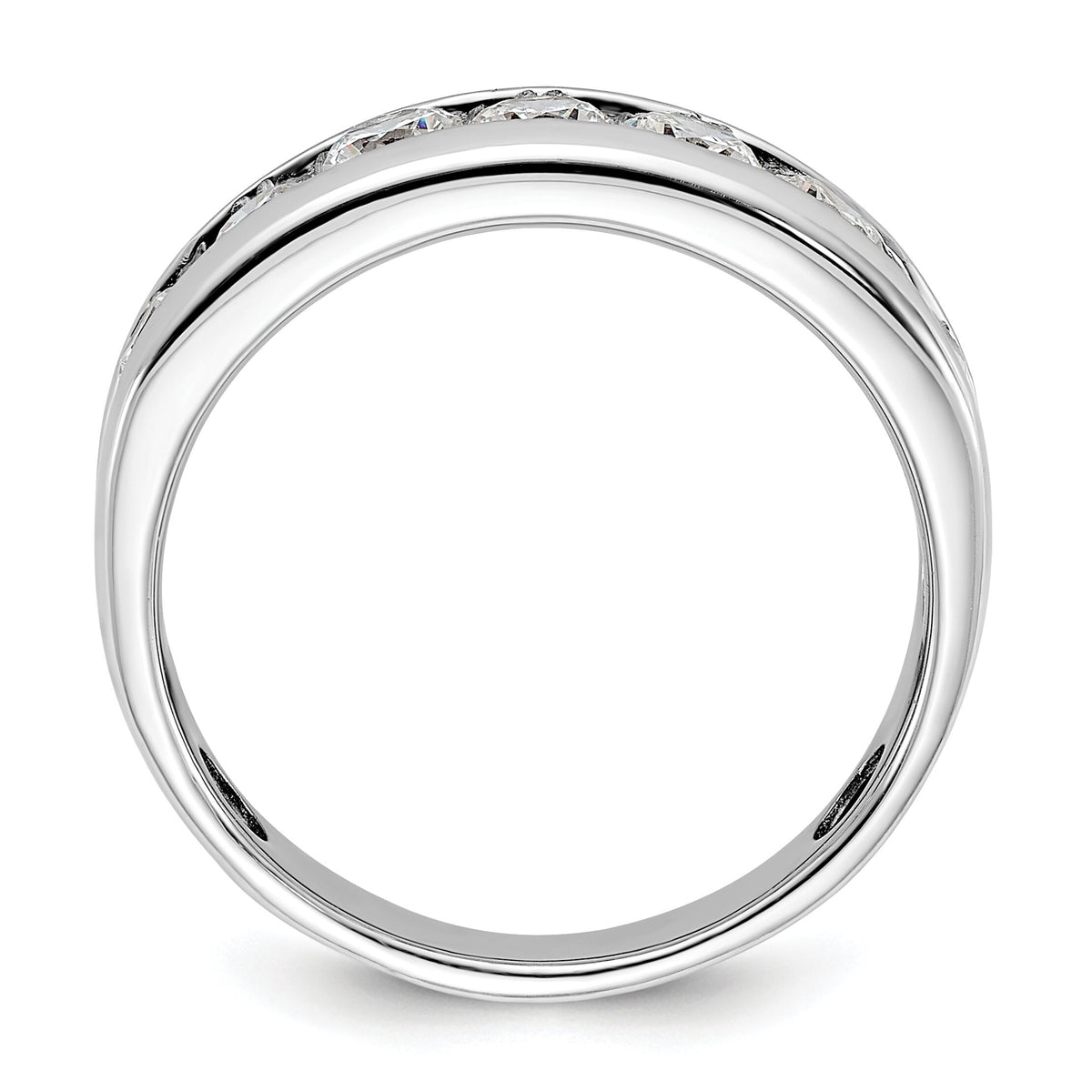 IBGoodman 14k White Gold Polished 7 Stone Men's Ring Mounting-B64270