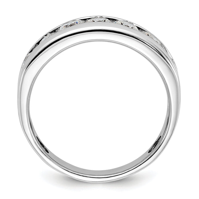 IBGoodman 14k White Gold Polished 7 Stone Men's Ring Mounting-B64270
