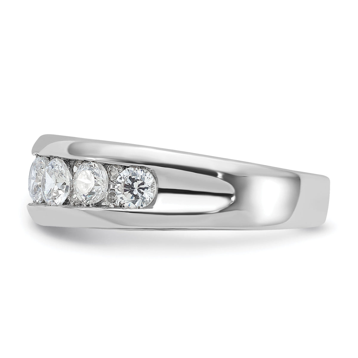 IBGoodman 14k White Gold Polished 7 Stone Men's Ring Mounting-B64270