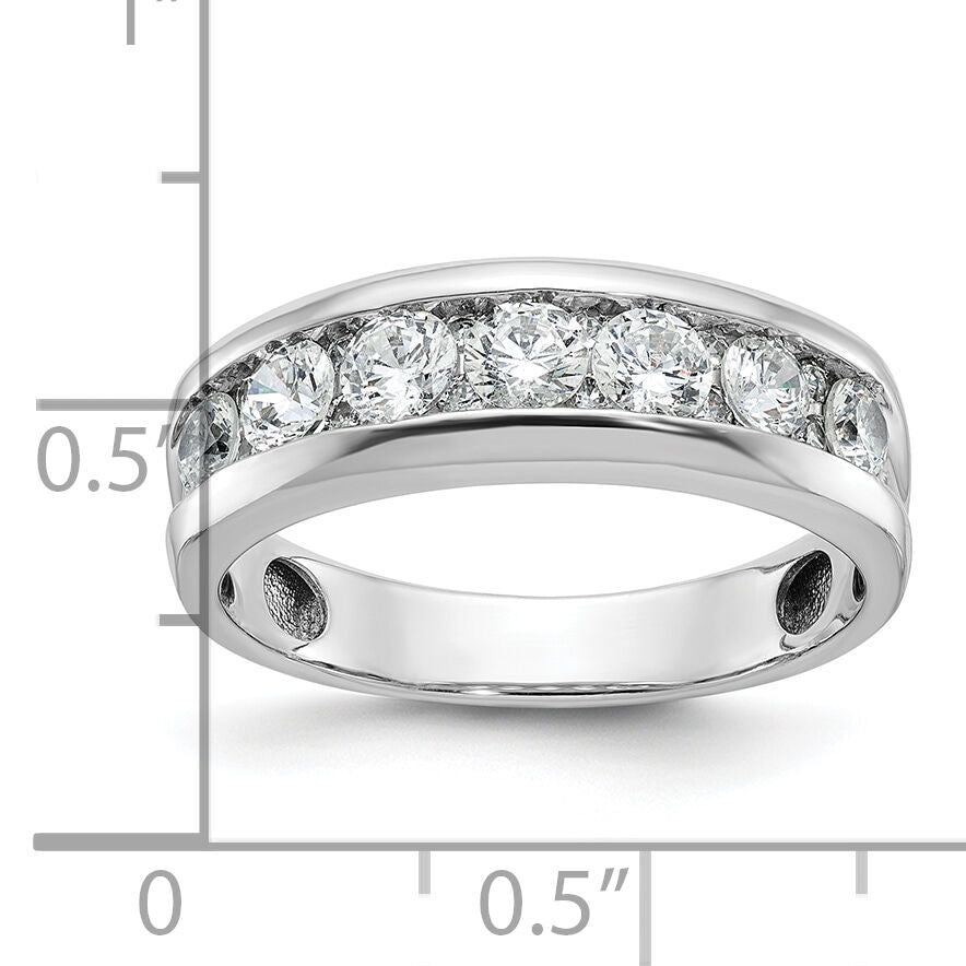 IBGoodman 14k White Gold Polished 7 Stone Men's Ring Mounting-B64270
