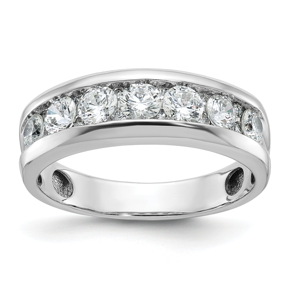 IBGoodman 14k White Gold Polished 7 Stone Men's Ring Mounting-B64270-4W