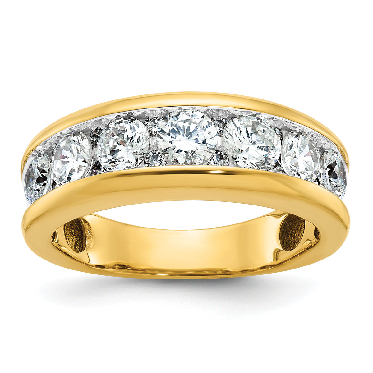 14k with White Rhodium IBGoodman Men's Polished 1.5ctw Diamond Ring-B64271