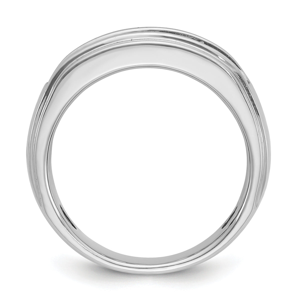 14kw IBGoodman Men's Polished & Grooved 5-Stone Diamond Ring-B64279
