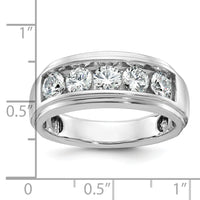 14kw IBGoodman Men's Polished & Grooved 5-Stone Diamond Ring-B64279