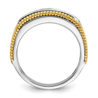 14k Two-tone 1 ct Lab Grown Diamond VS/SI+ G+ 5 Stone Complete Men's Ring-B64306