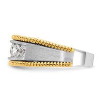 14k Two-tone 1 ct Lab Grown Diamond VS/SI+ G+ 5 Stone Complete Men's Ring-B64306