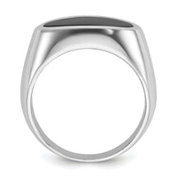 14k White Gold IBGoodman Men's East-West Oval Onyx Complete Ring-B84109