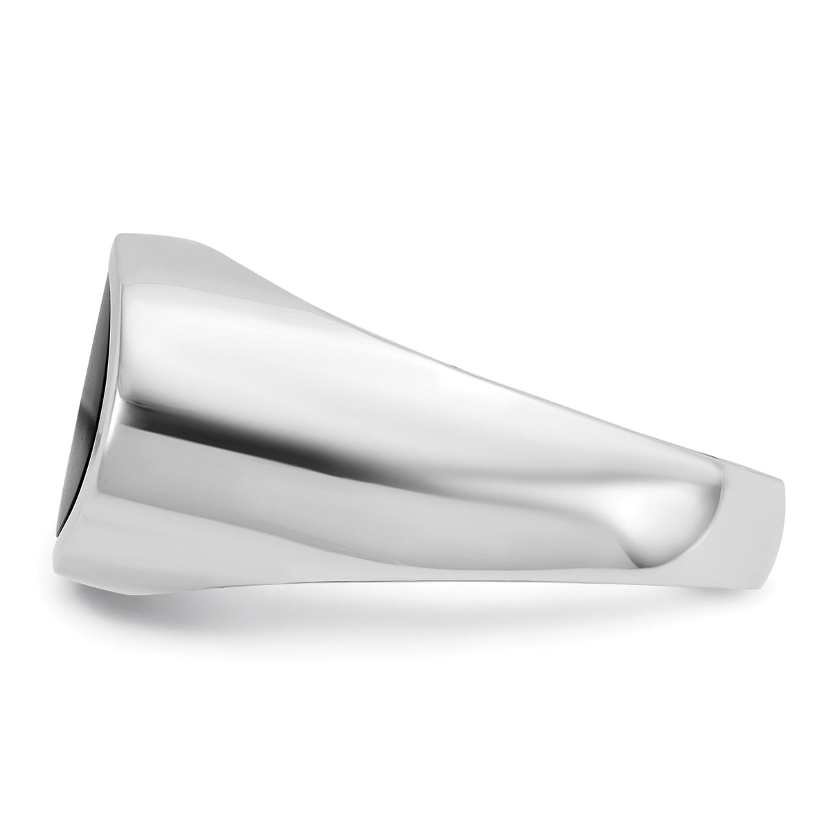 14k White Gold IBGoodman Men's East-West Oval Onyx Complete Ring-B84109