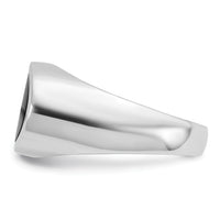 14k White Gold IBGoodman Men's East-West Oval Onyx Complete Ring-B84109